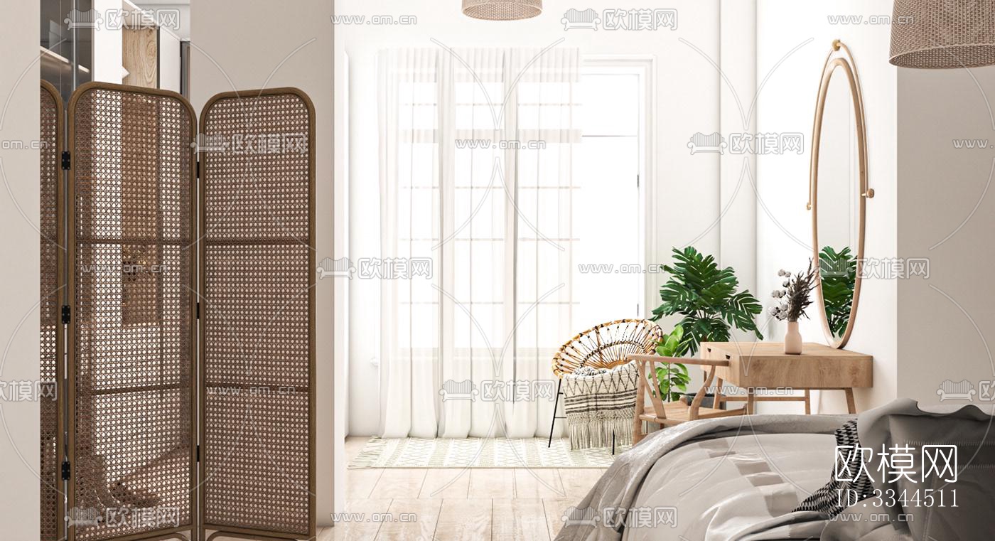 现代卧室效果图下载（渲染图9）