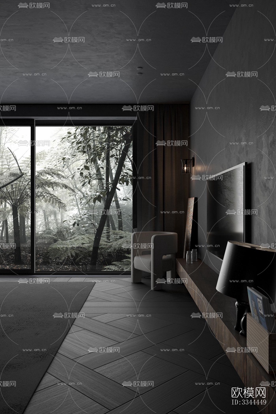 现代卧室效果图下载（渲染图4）