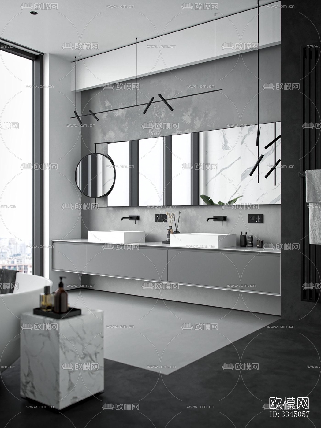 现代卫生间效果图下载（渲染图5）