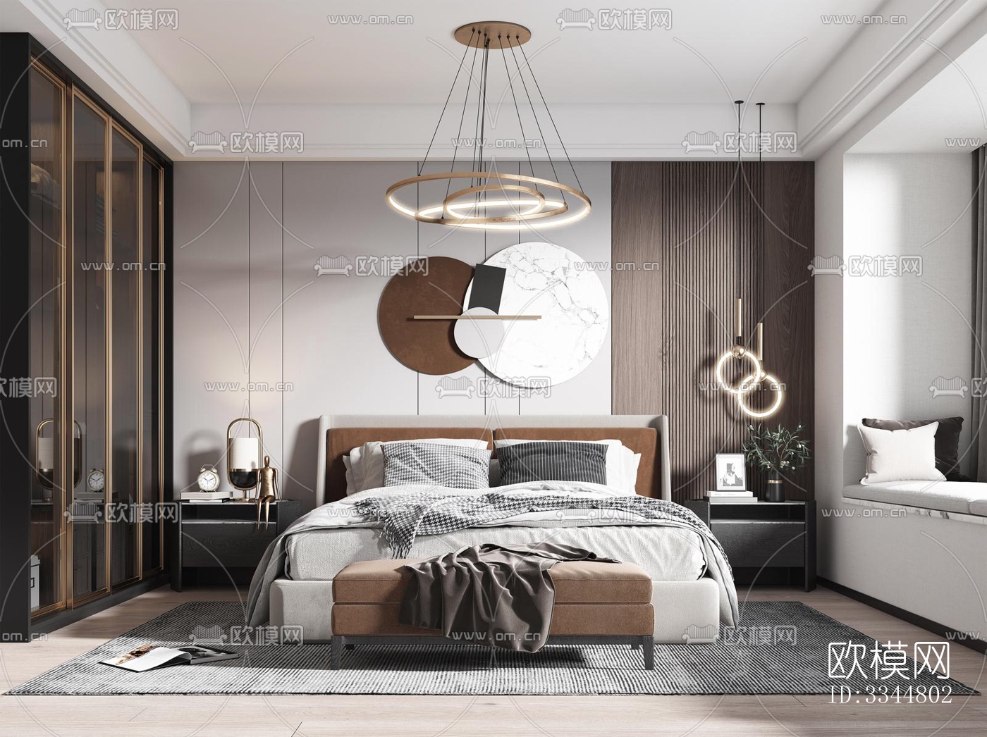 现代卧室效果图下载（渲染图4）