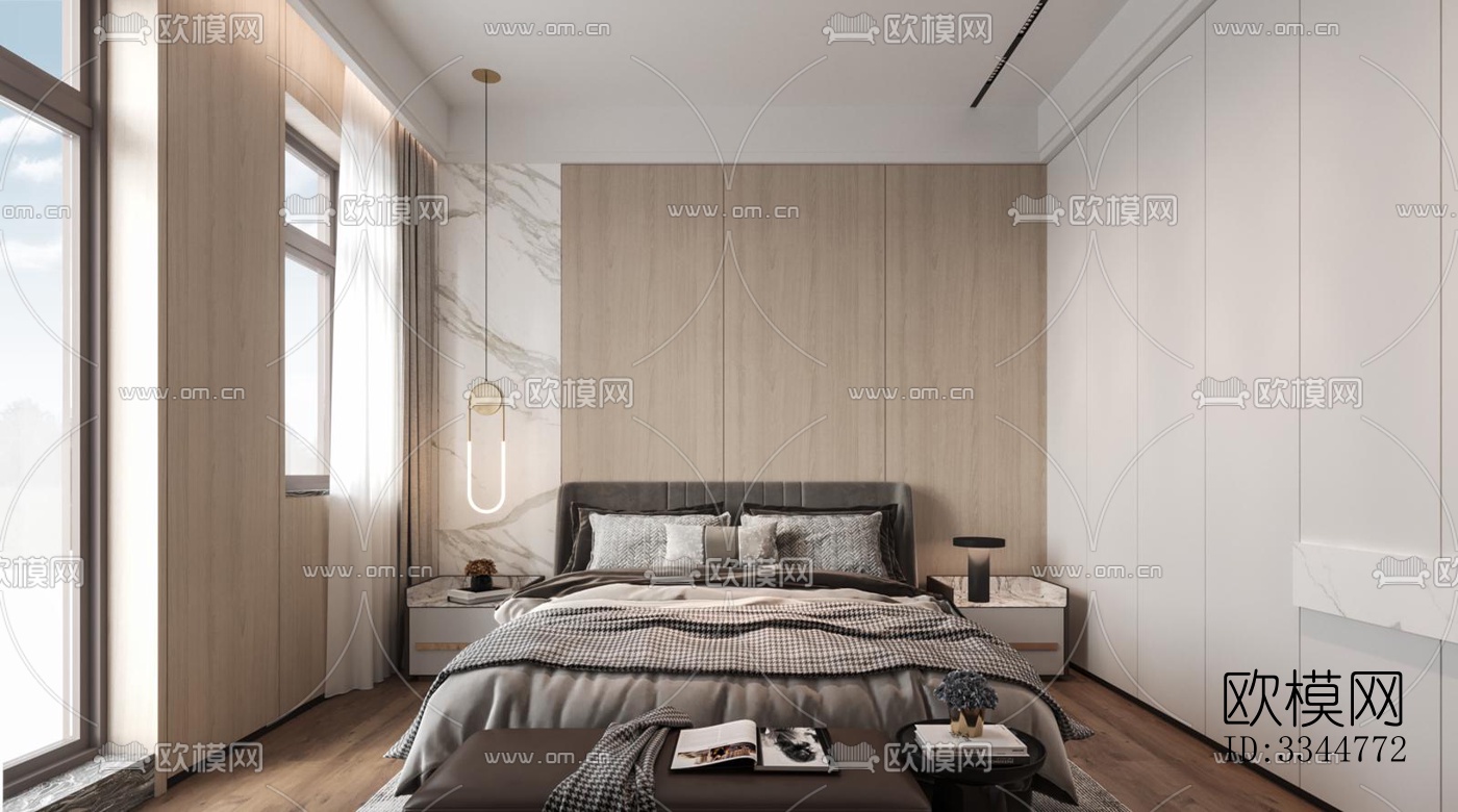 现代卧室效果图下载（渲染图5）
