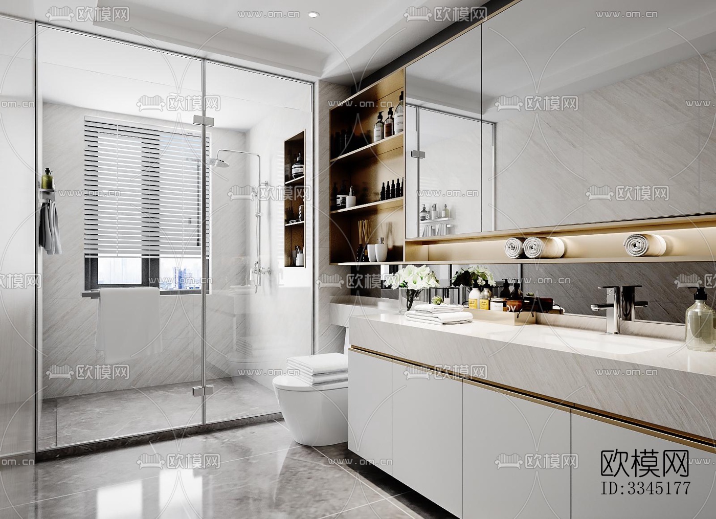 现代卫生间效果图下载（渲染图5）