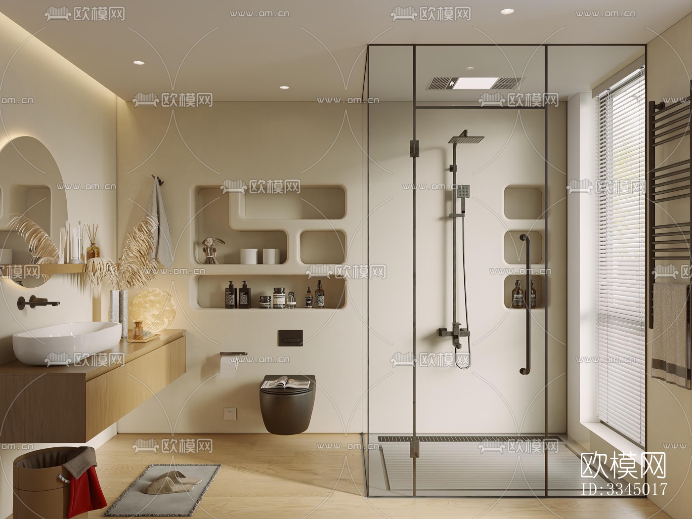 现代卫生间效果图下载（渲染图9）