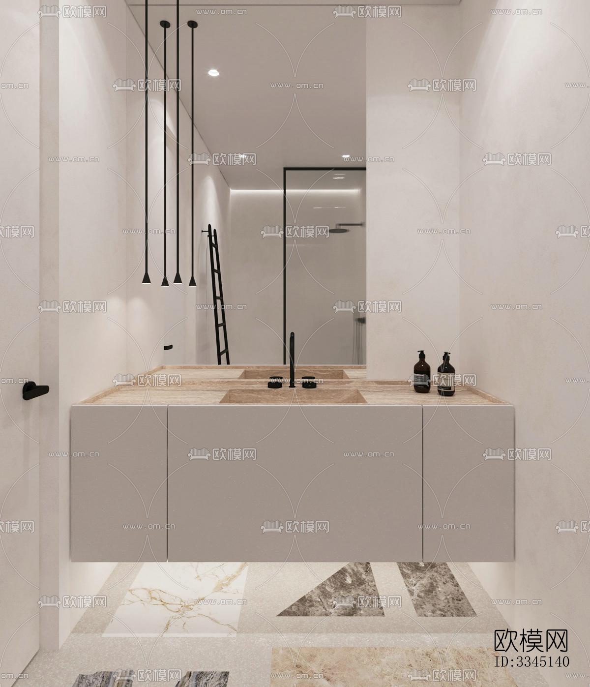 现代卫生间效果图下载（渲染图6）