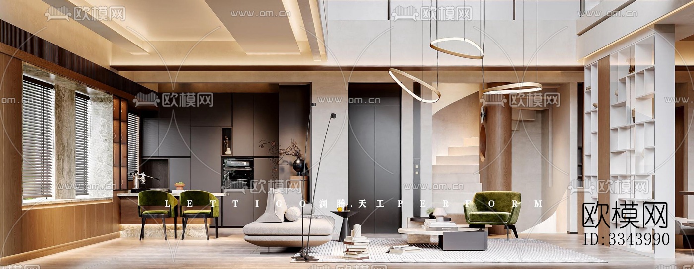 现代别墅效果图下载（渲染图1）