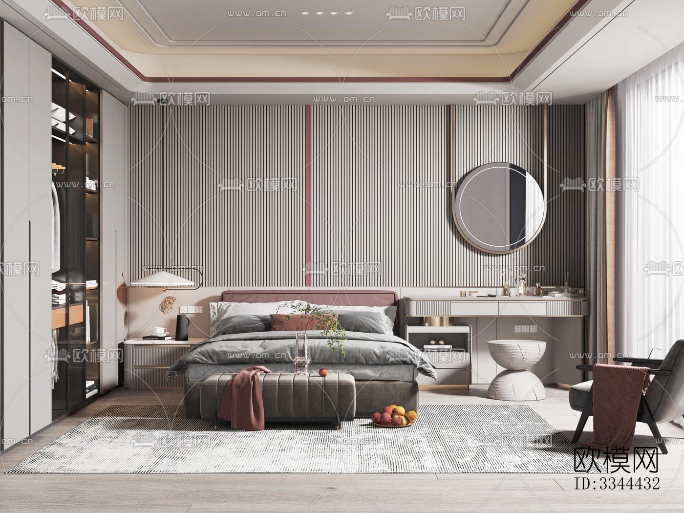 现代卧室效果图下载（渲染图17）