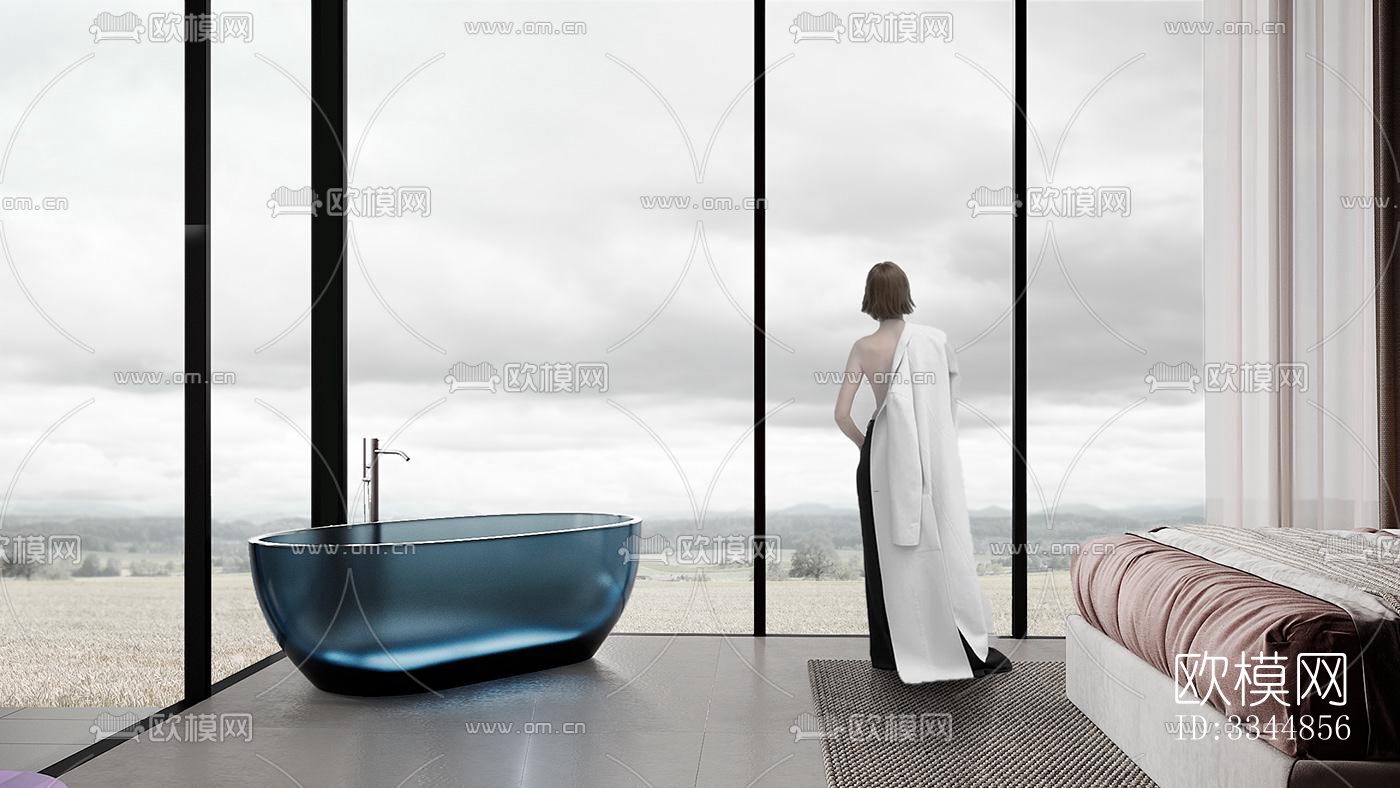 现代卧室效果图下载（渲染图6）