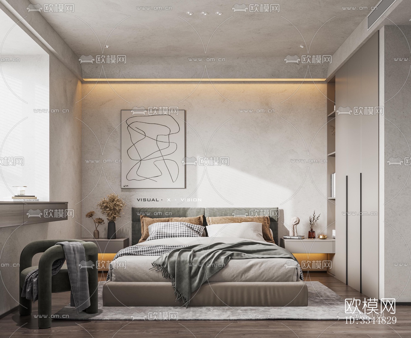 现代卧室效果图下载（渲染图5）