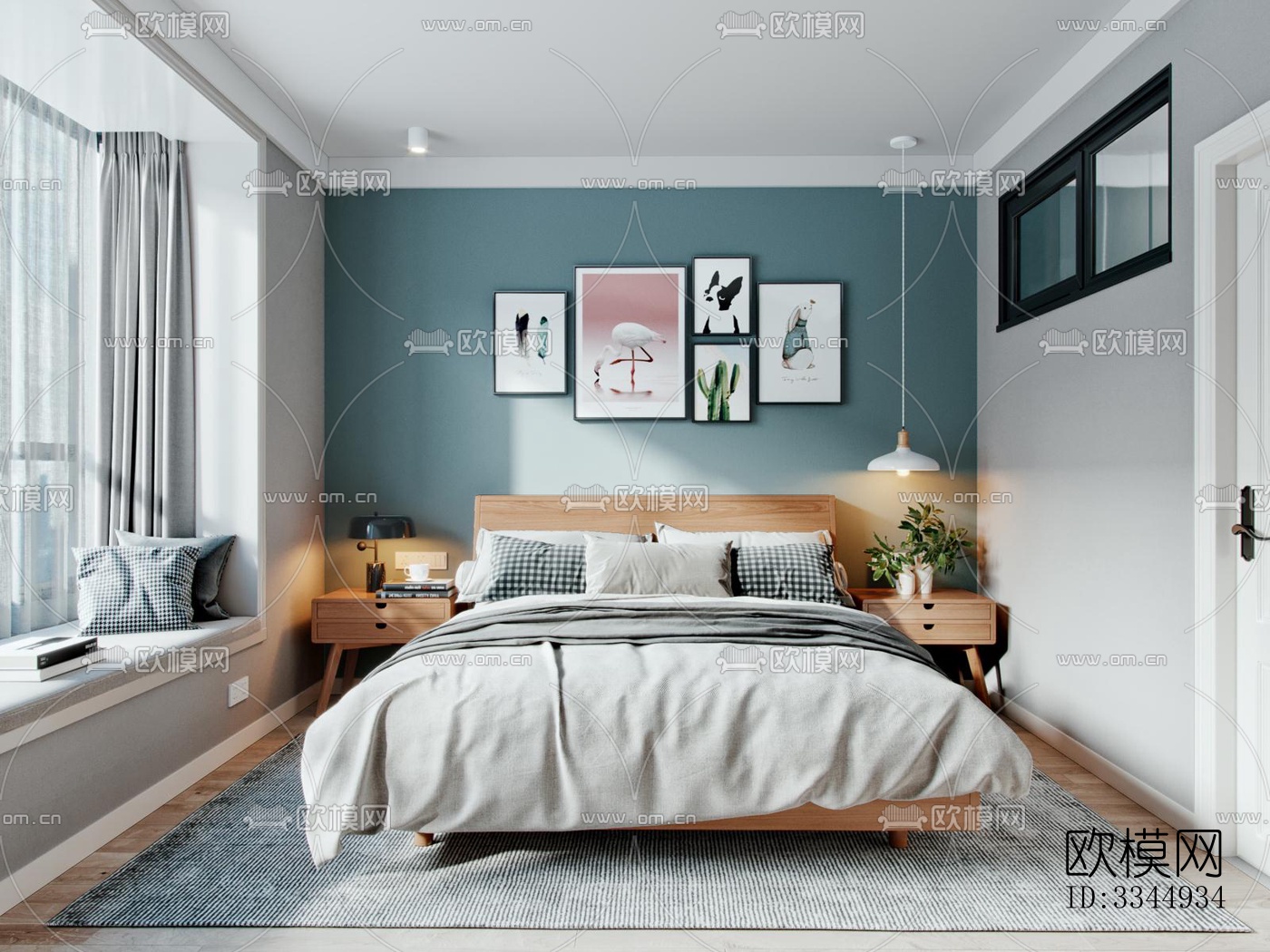 现代卧室效果图下载（渲染图10）