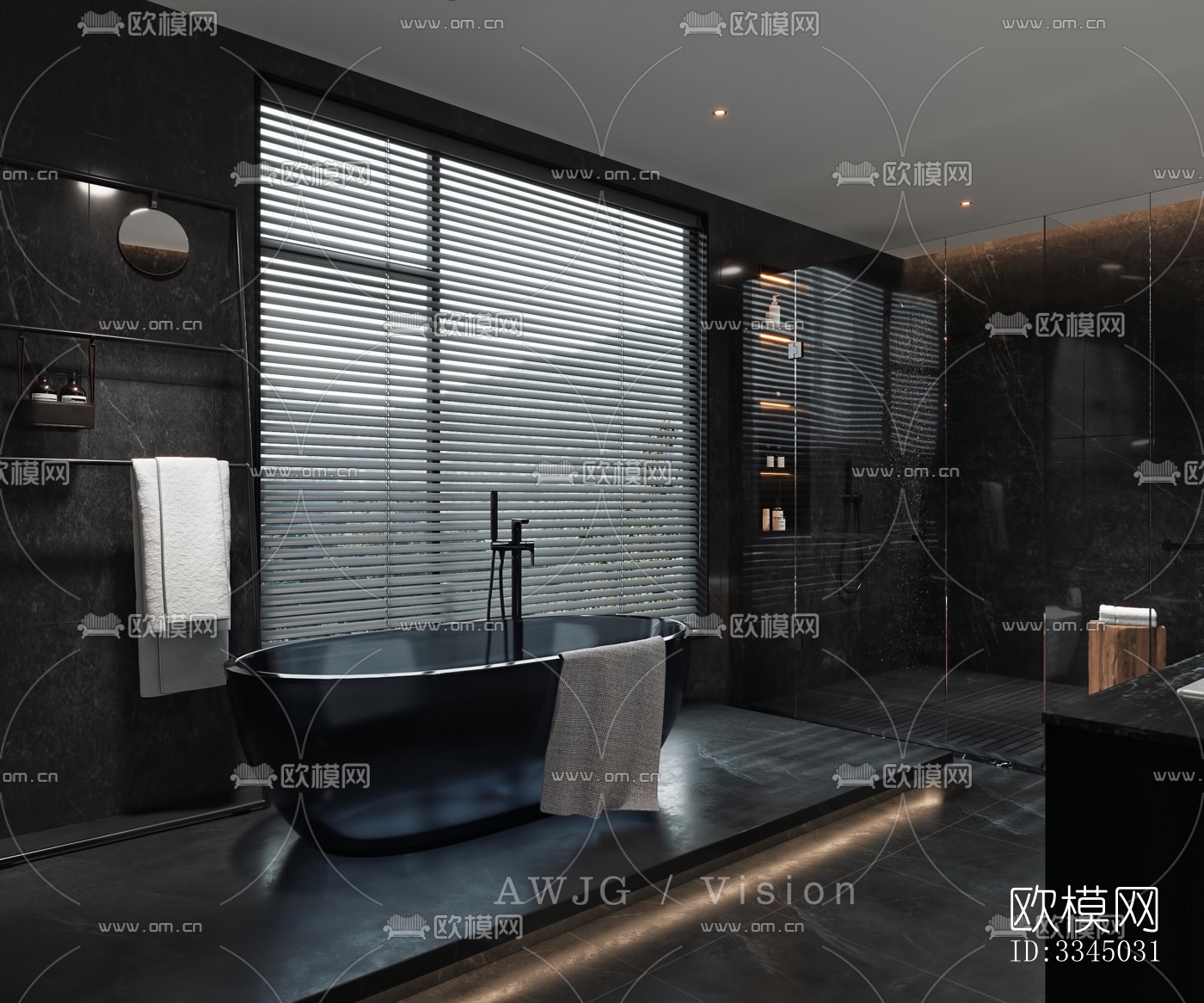 现代卫生间效果图下载（渲染图1）