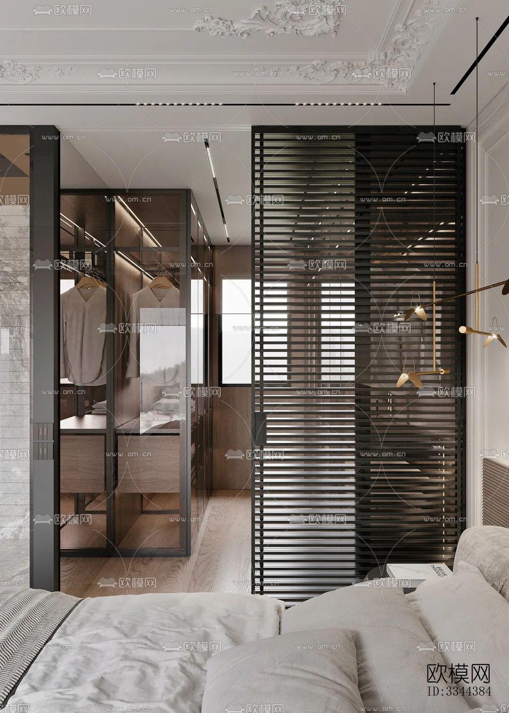 现代卧室效果图下载（渲染图4）