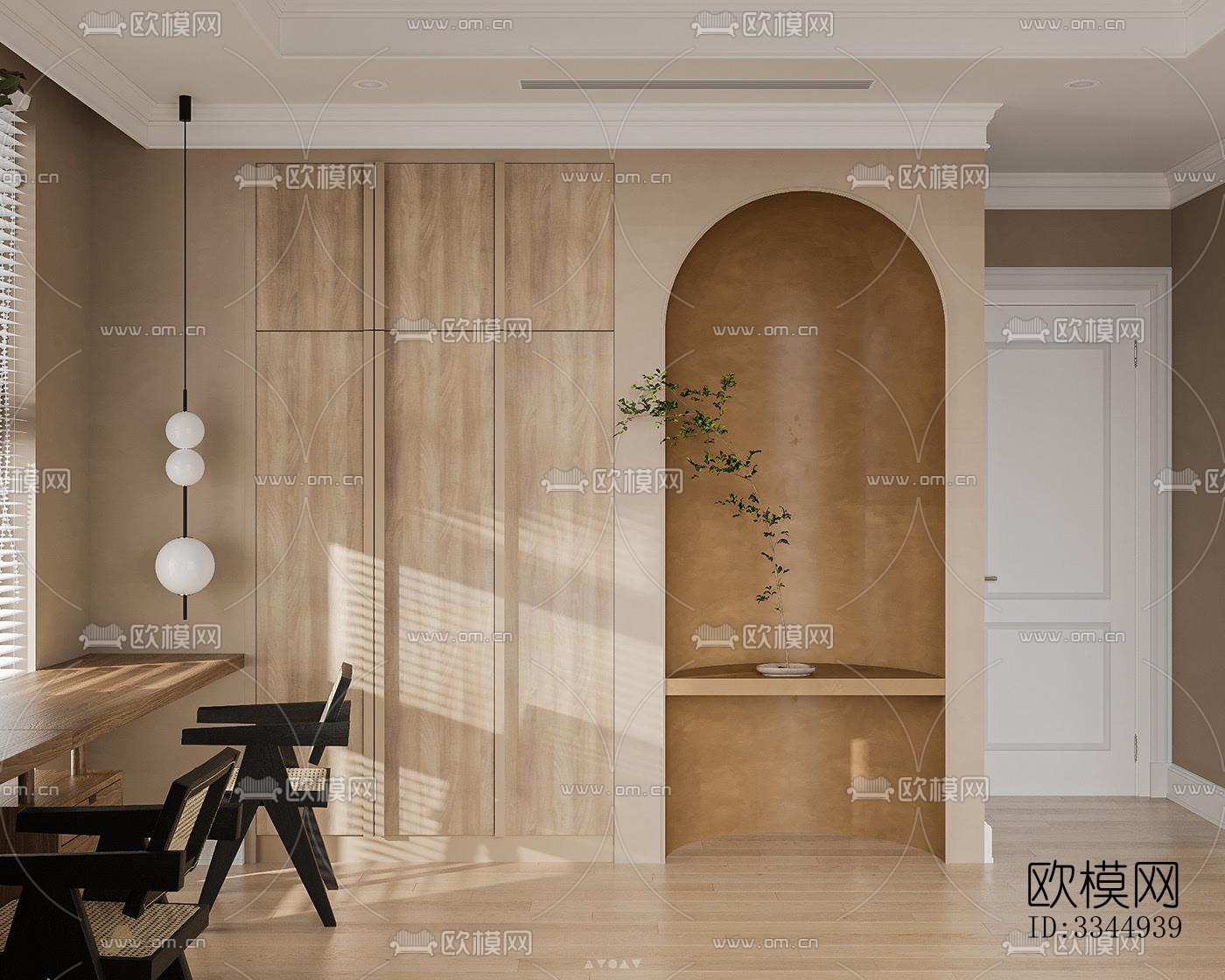 现代卧室效果图下载（渲染图1）