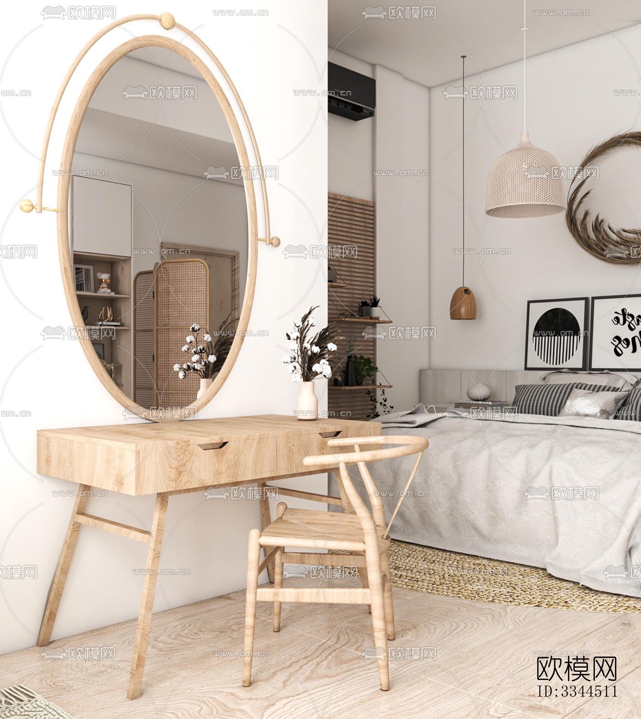 现代卧室效果图下载（渲染图6）