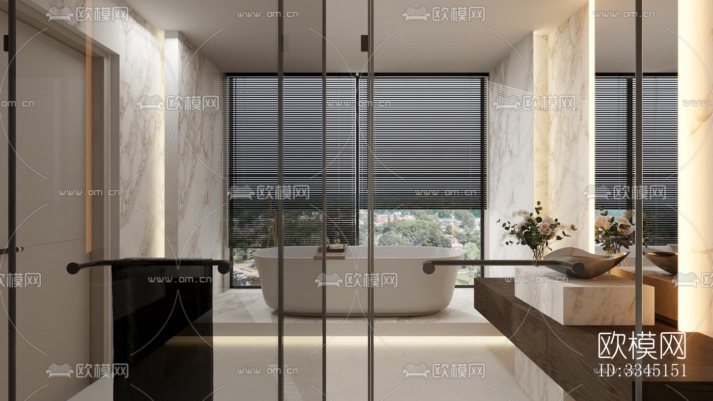 现代卫生间效果图下载（渲染图11）