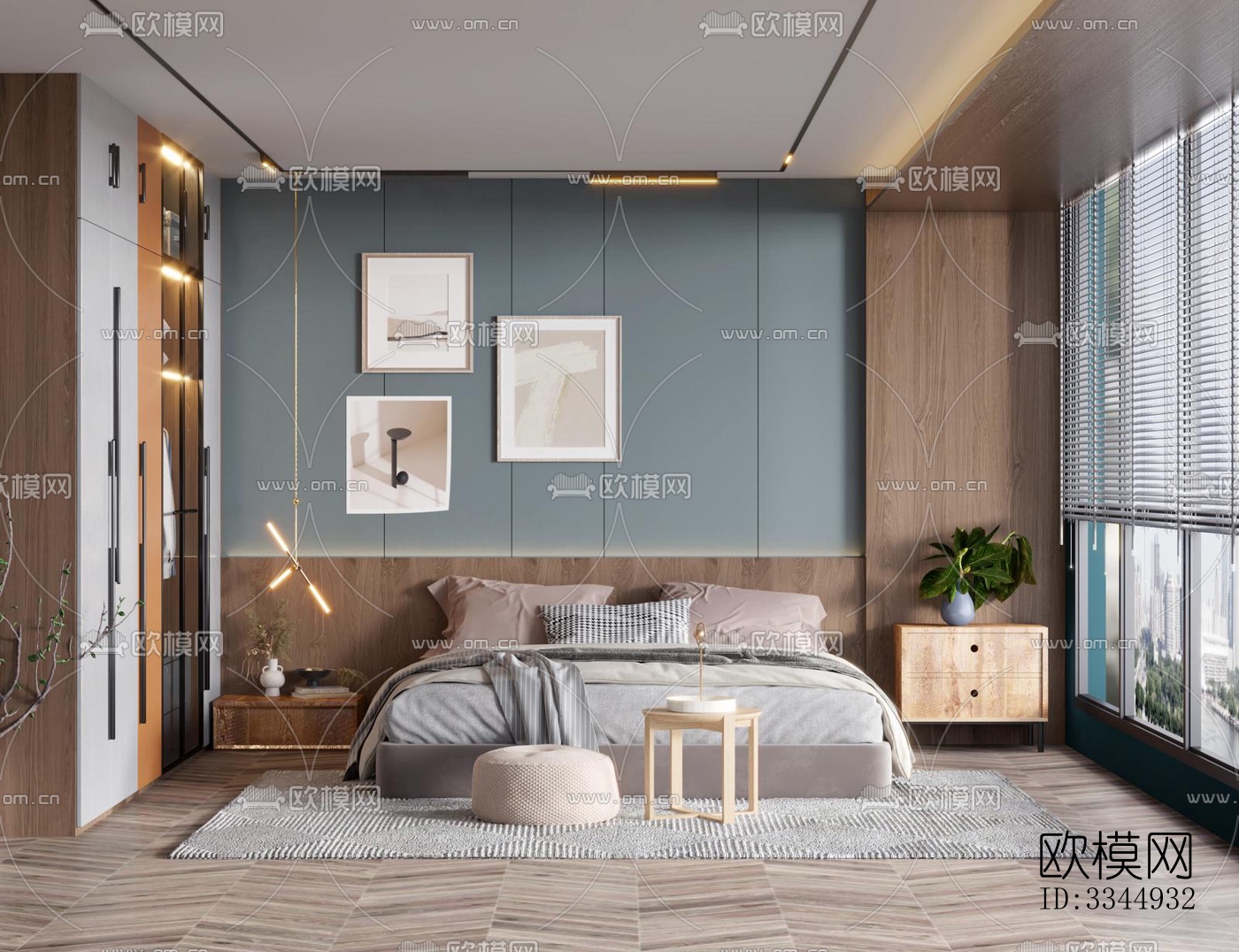 现代卧室效果图下载（渲染图9）