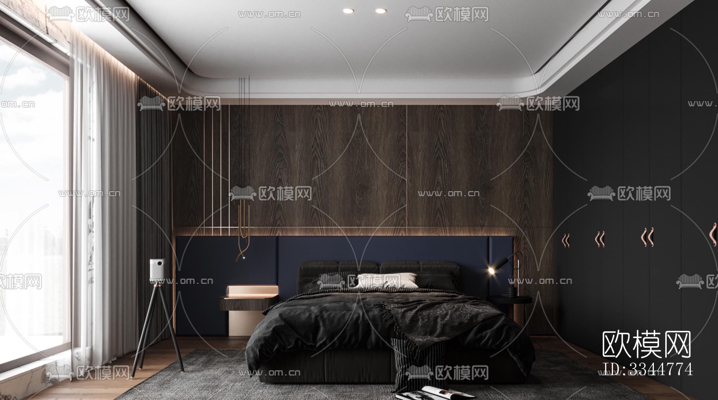 现代卧室效果图下载（渲染图5）
