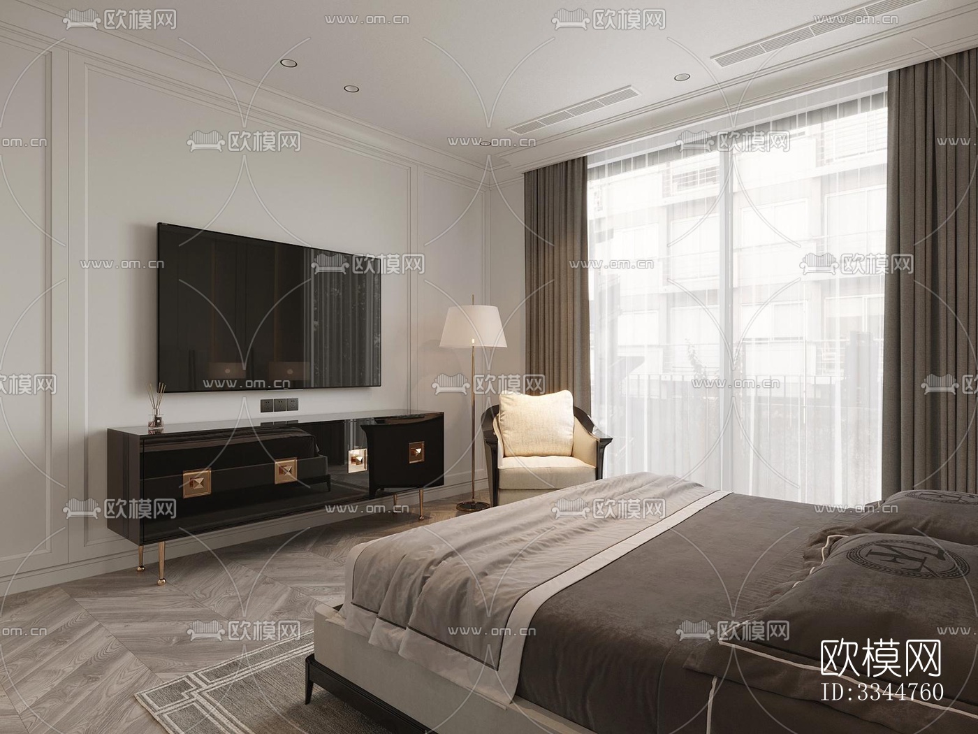 现代卧室效果图下载（渲染图2）