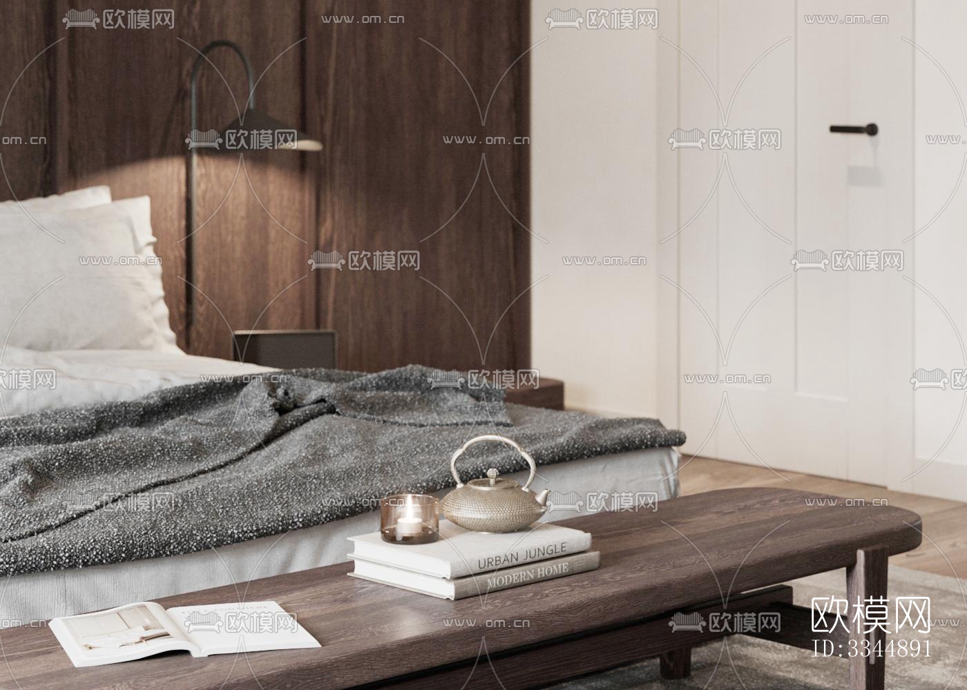 现代卧室效果图下载（渲染图4）