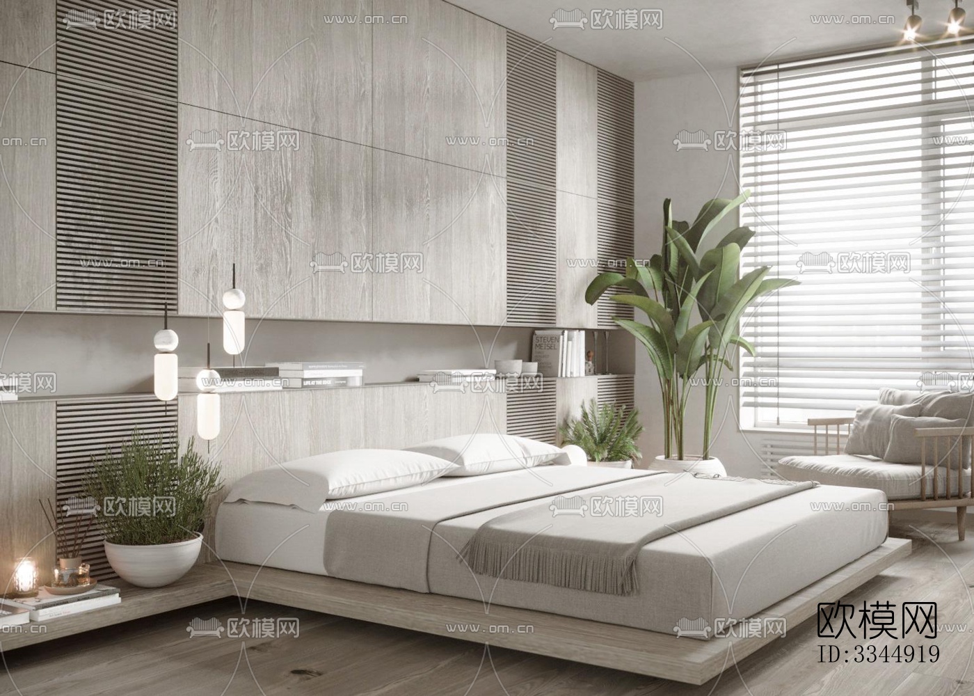 现代卧室效果图下载（渲染图8）