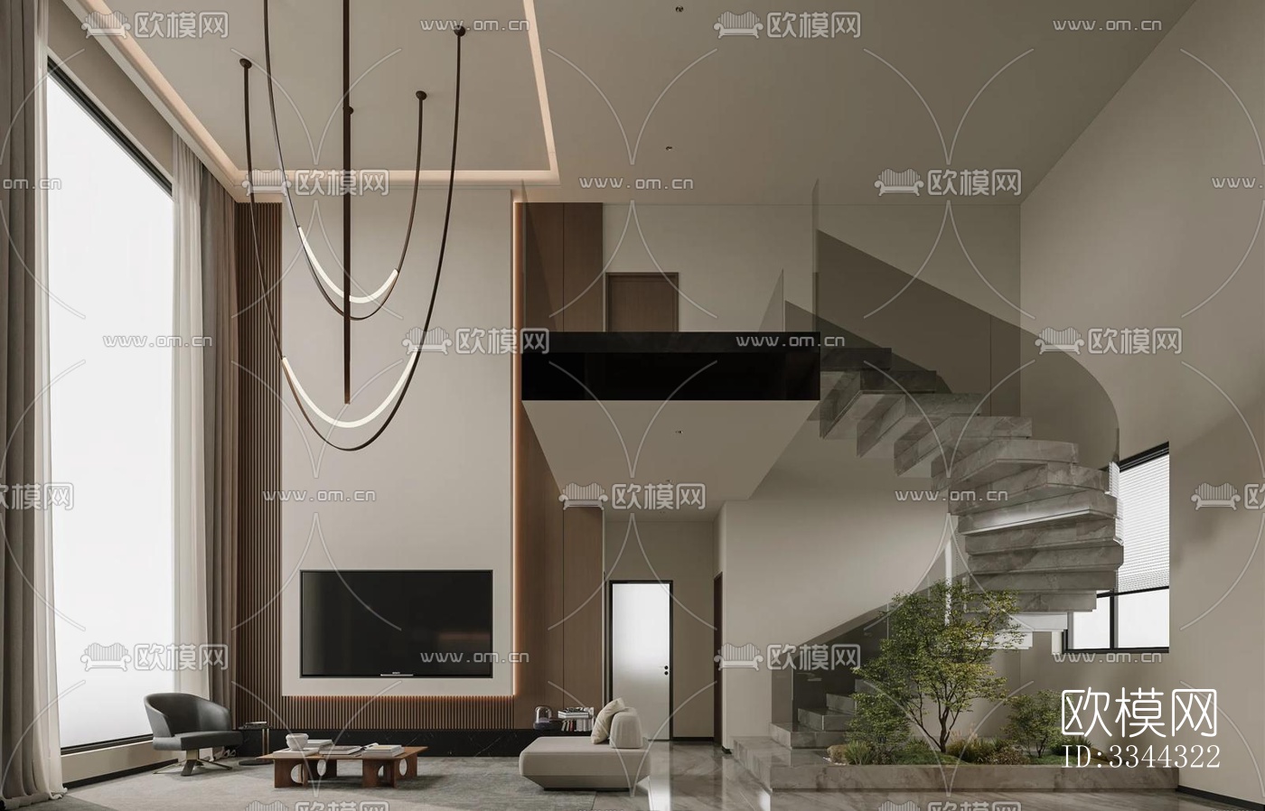 现代别墅效果图下载（渲染图1）