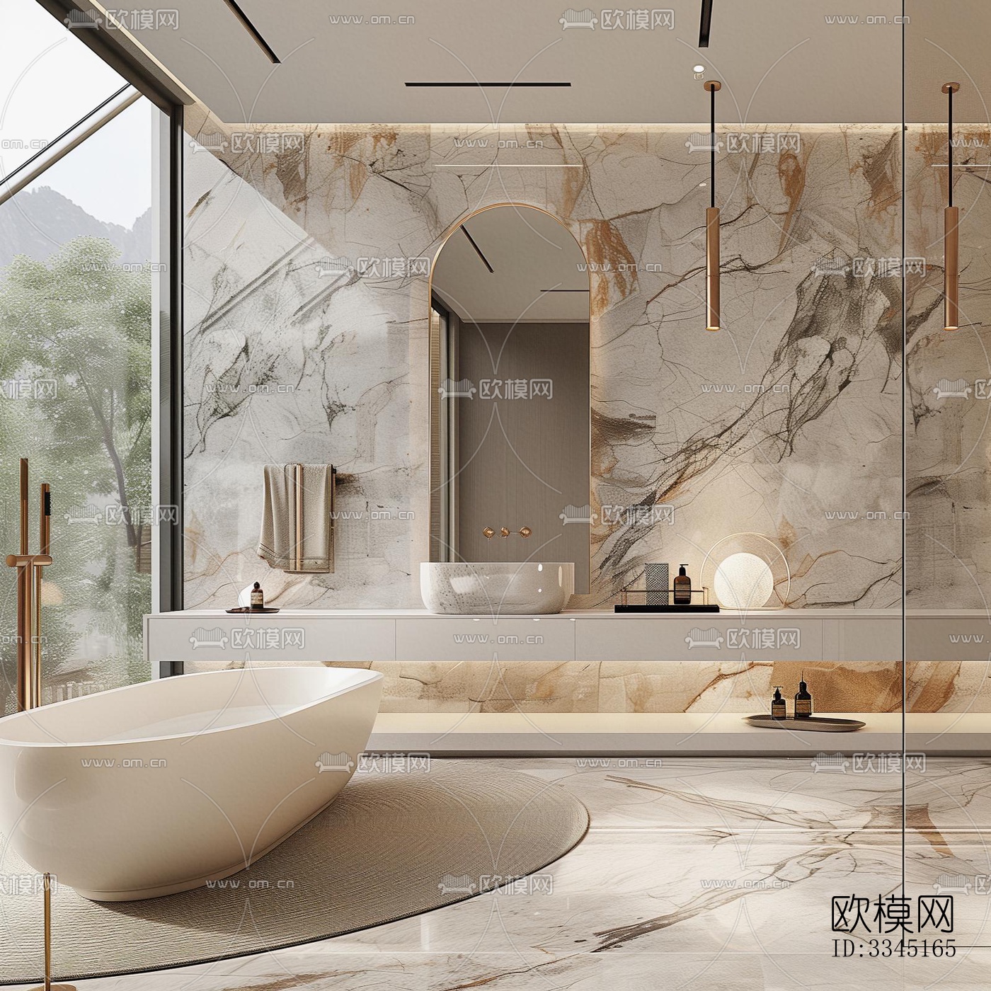 现代卫生间效果图下载（渲染图3）