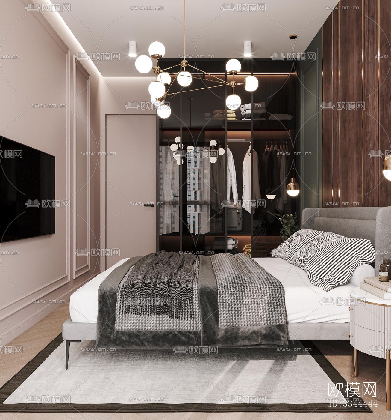 现代卧室效果图下载（渲染图4）