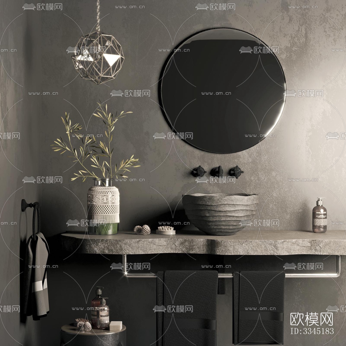 现代卫生间效果图下载（渲染图9）