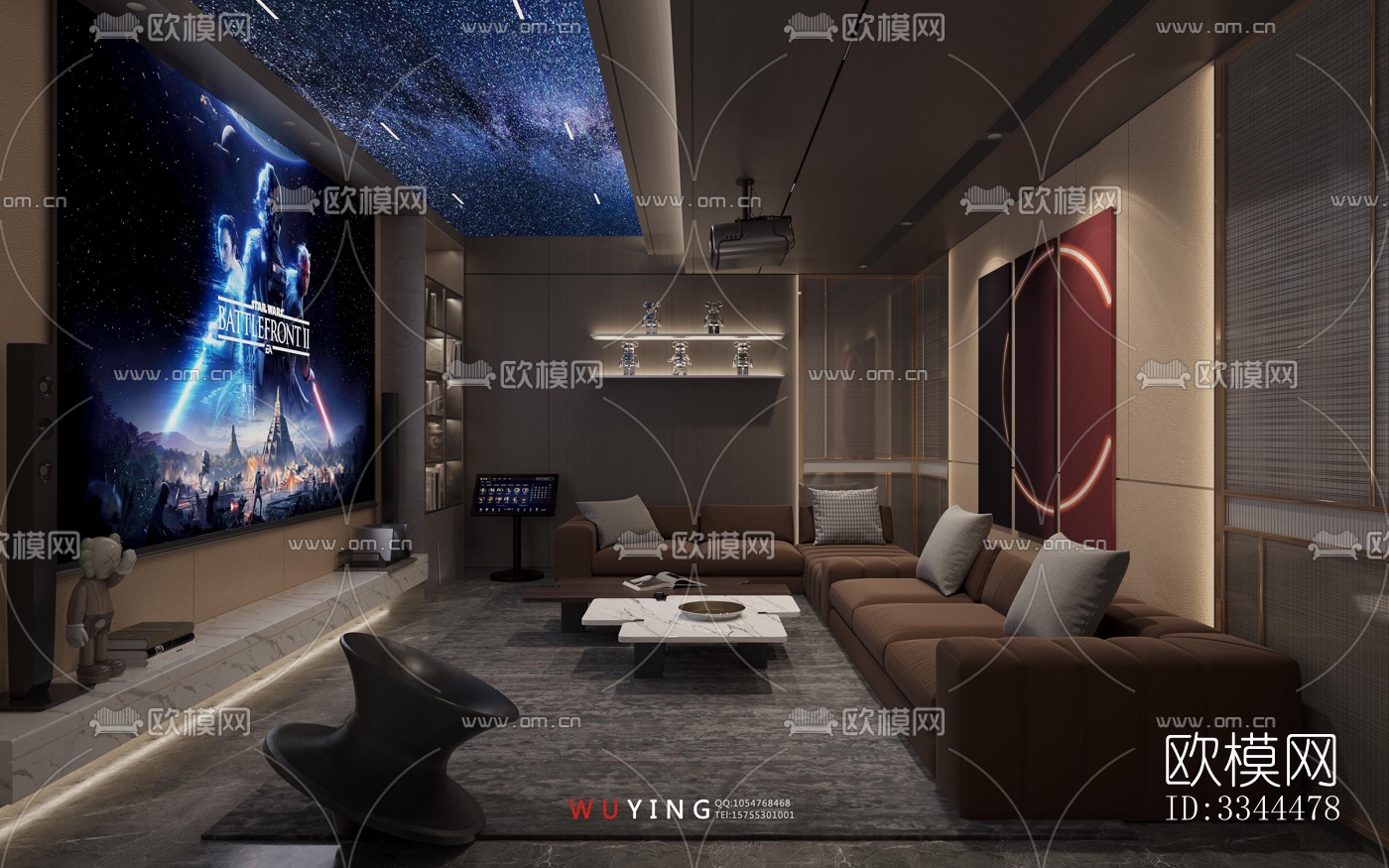 现代卧室效果图下载（渲染图5）