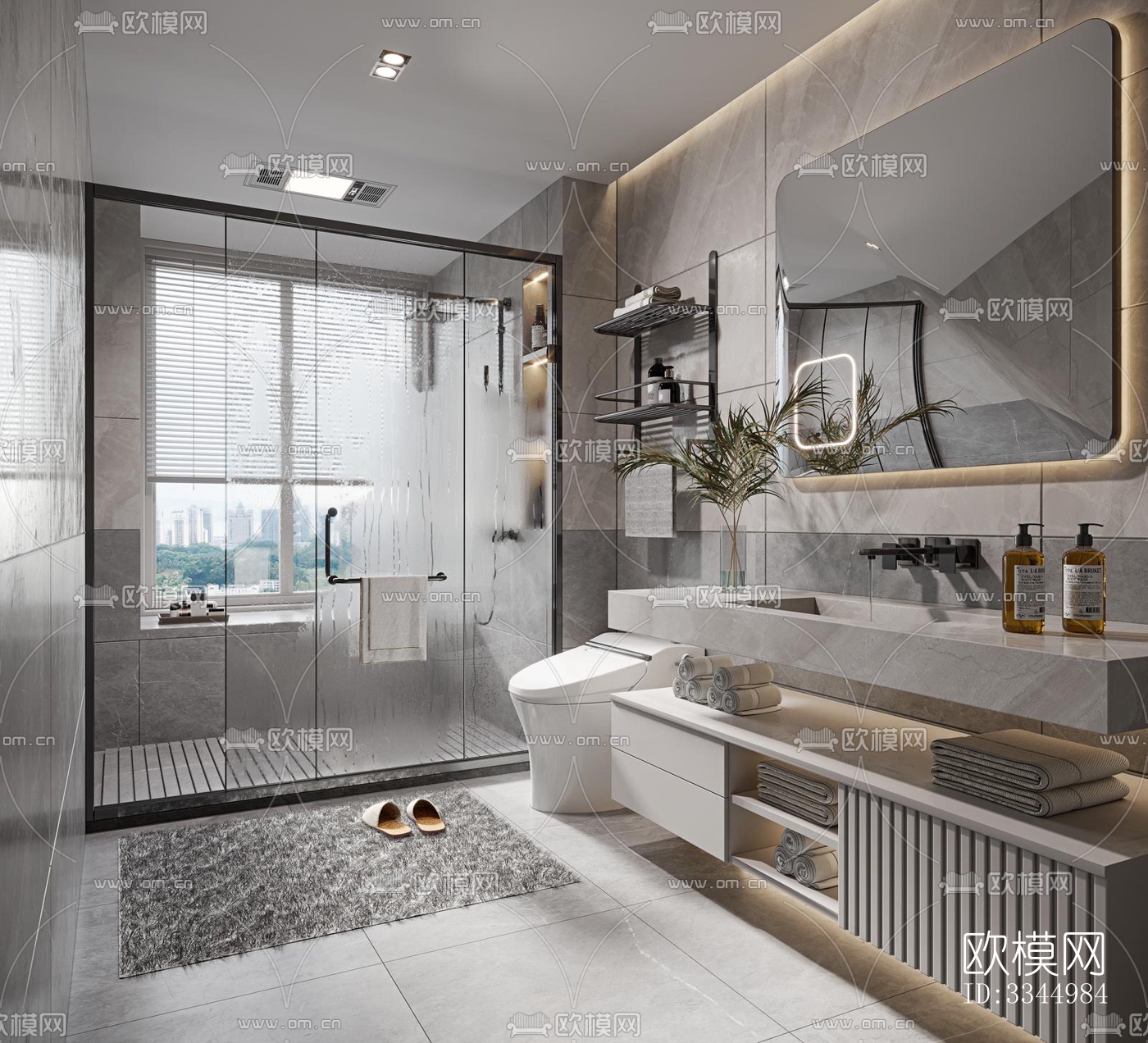 现代卫生间效果图下载（渲染图7）