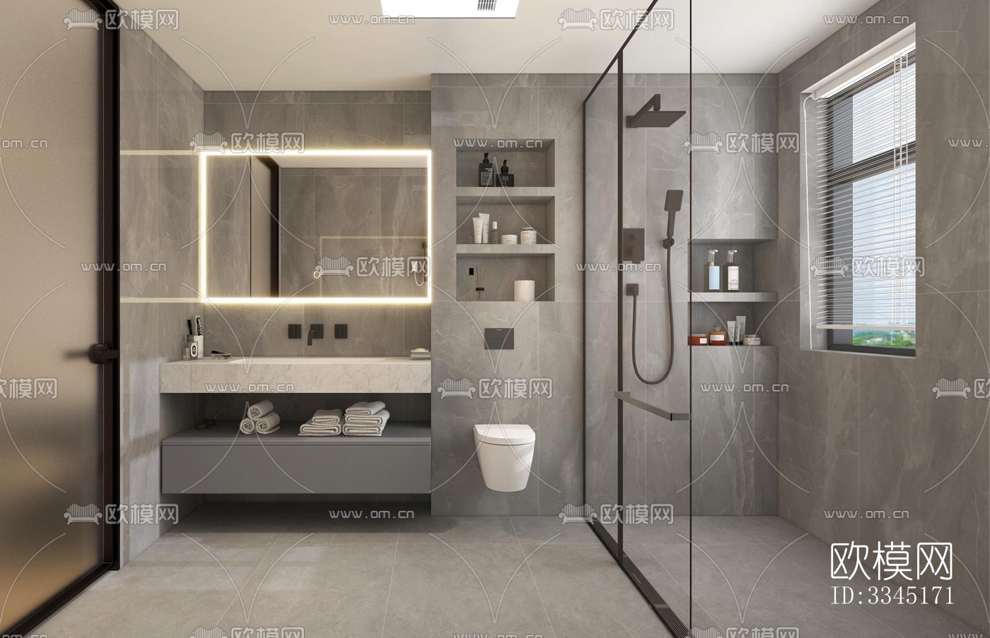 现代卫生间效果图下载（渲染图2）