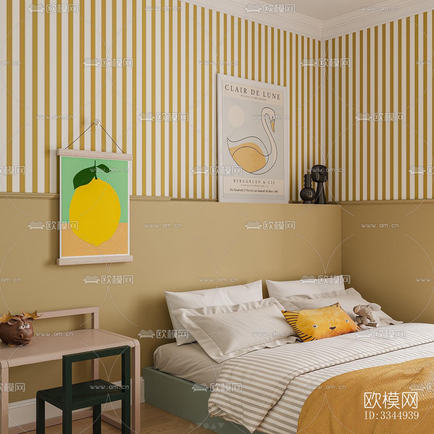 现代卧室效果图下载（渲染图4）