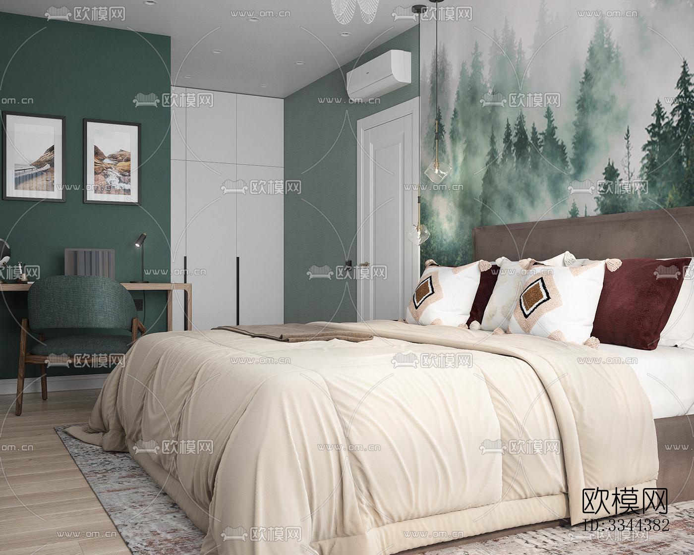 现代卧室效果图下载（渲染图7）