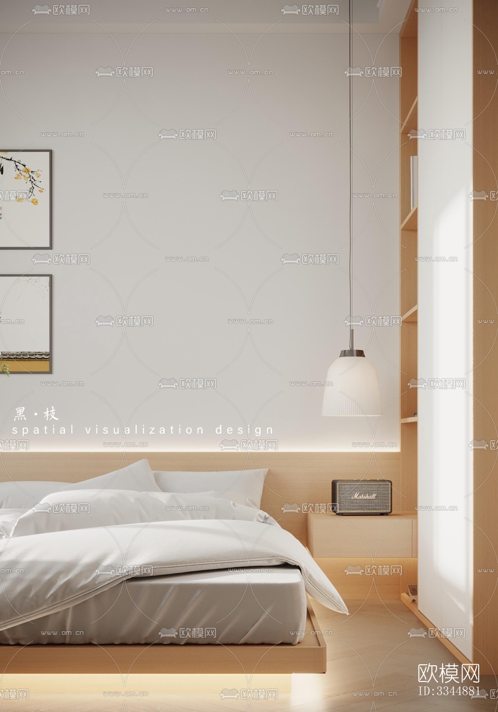 现代卧室效果图下载（渲染图9）