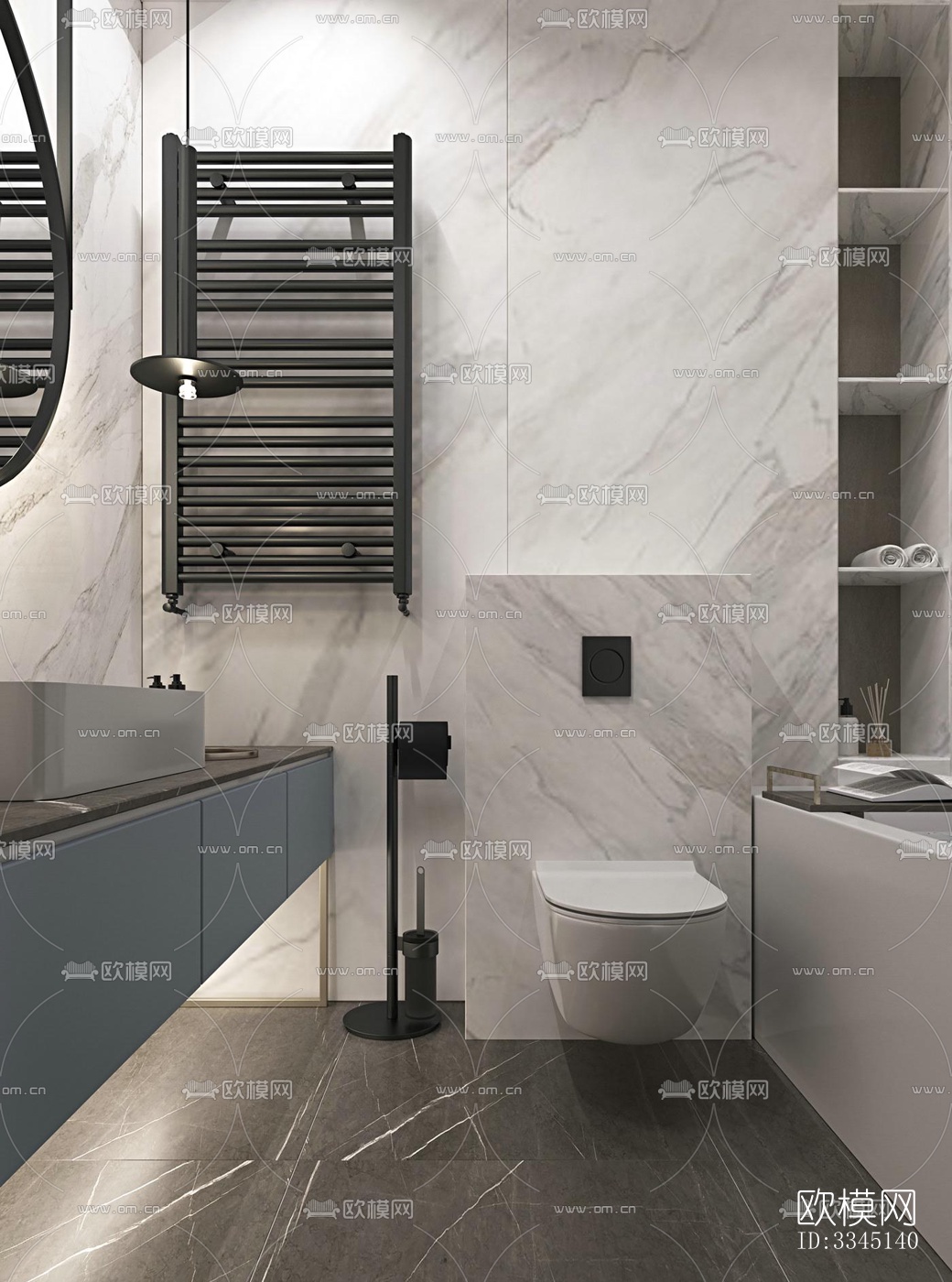 现代卫生间效果图下载（渲染图4）