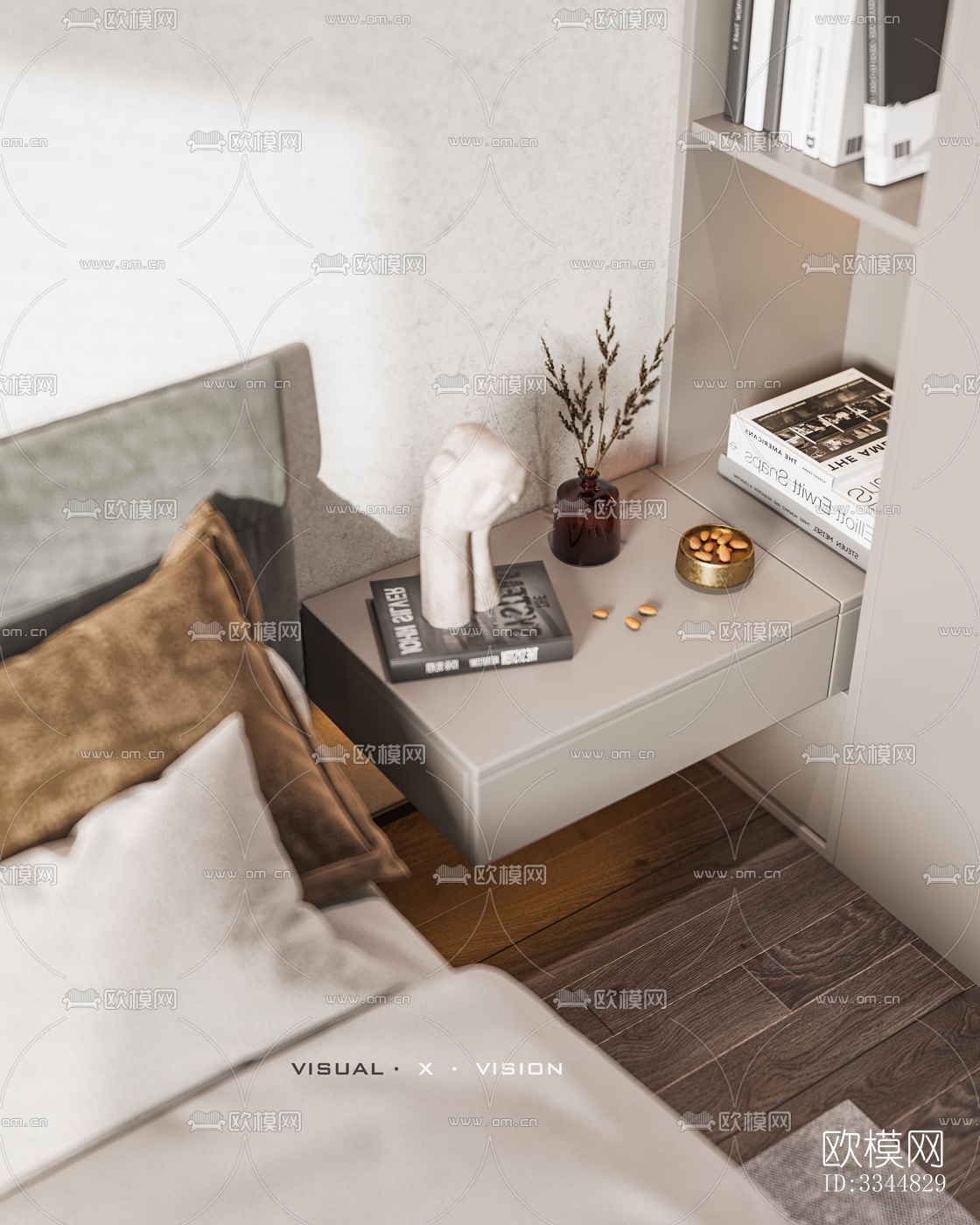 现代卧室效果图下载（渲染图1）