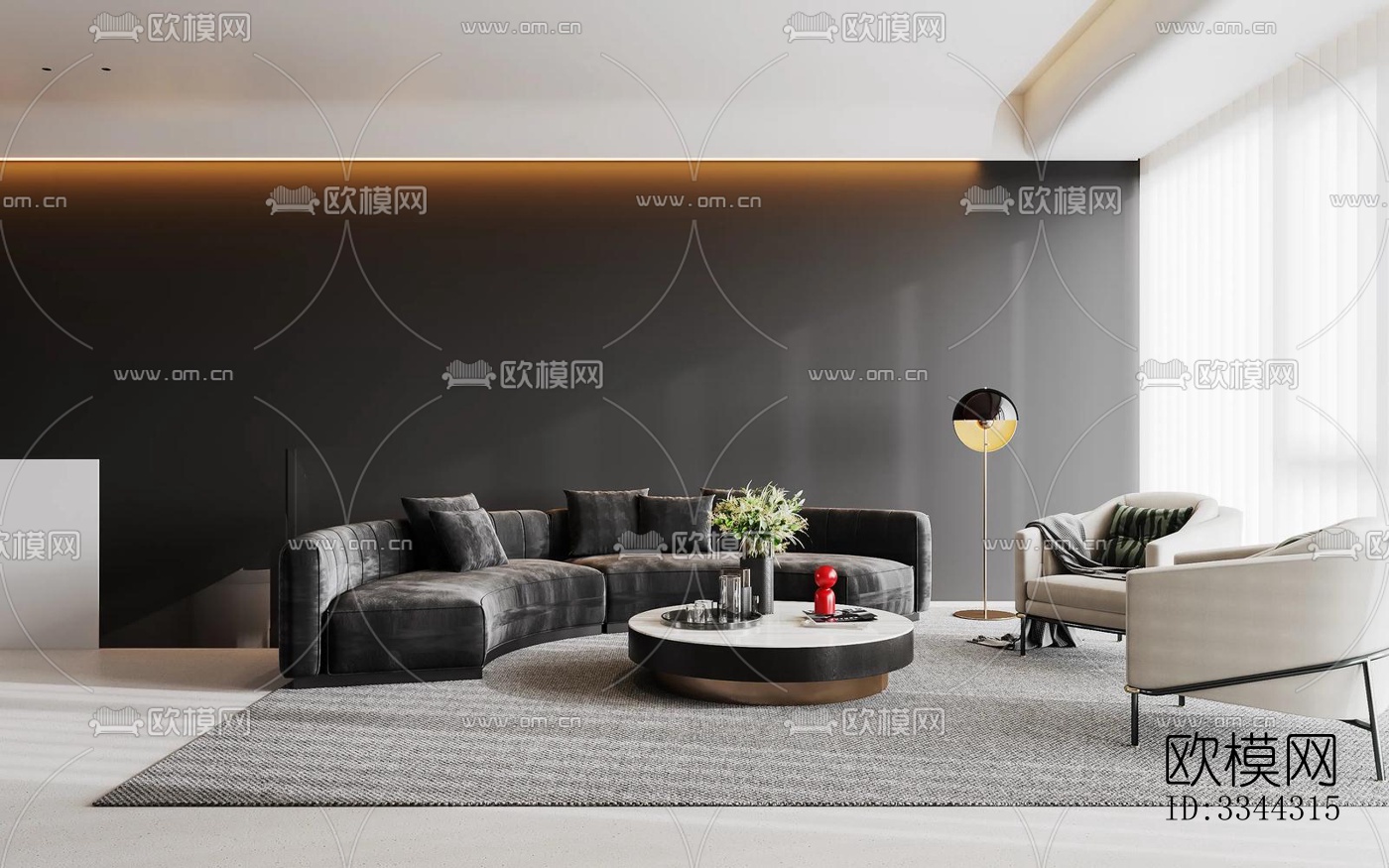 现代别墅效果图下载（渲染图1）