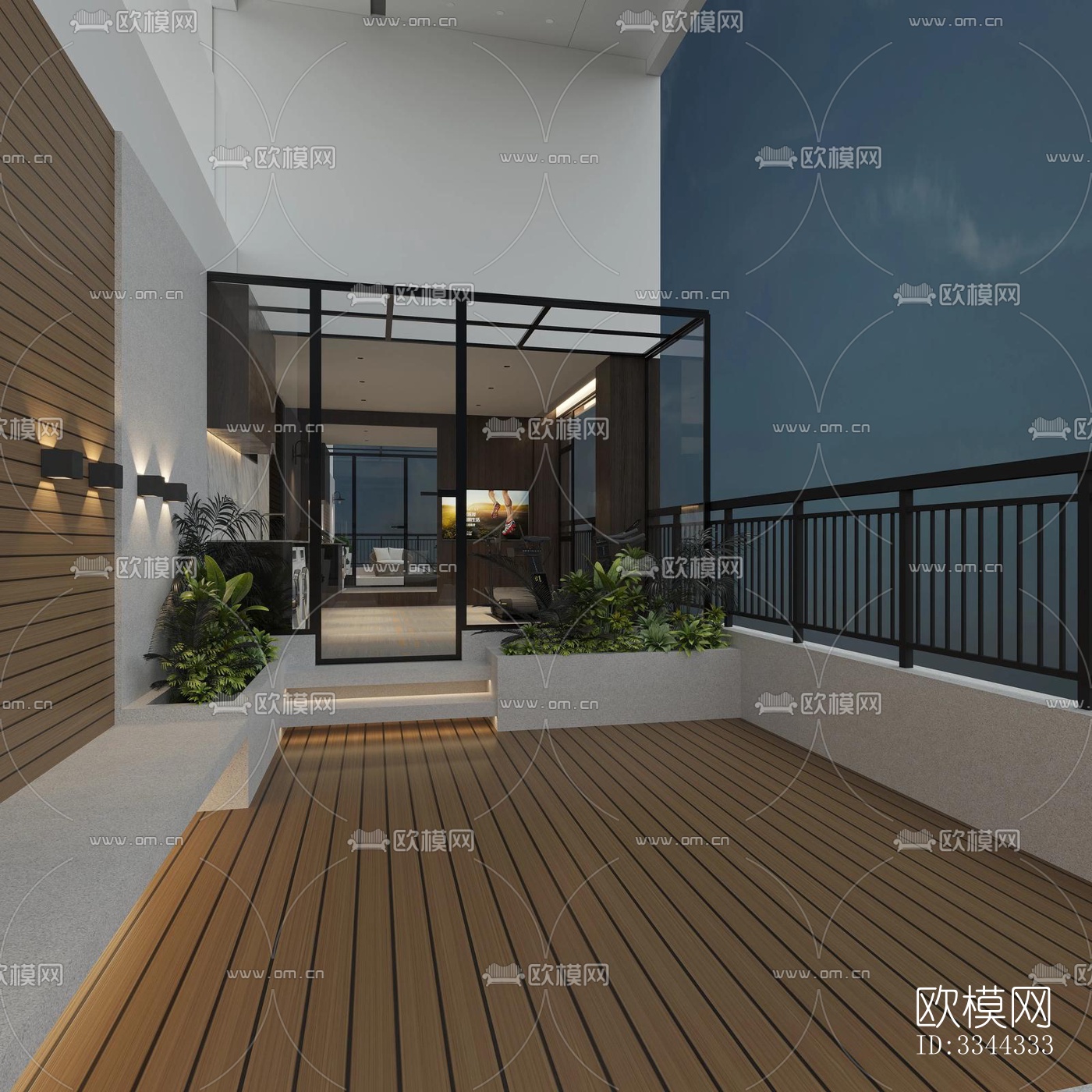 现代别墅效果图下载（渲染图17）