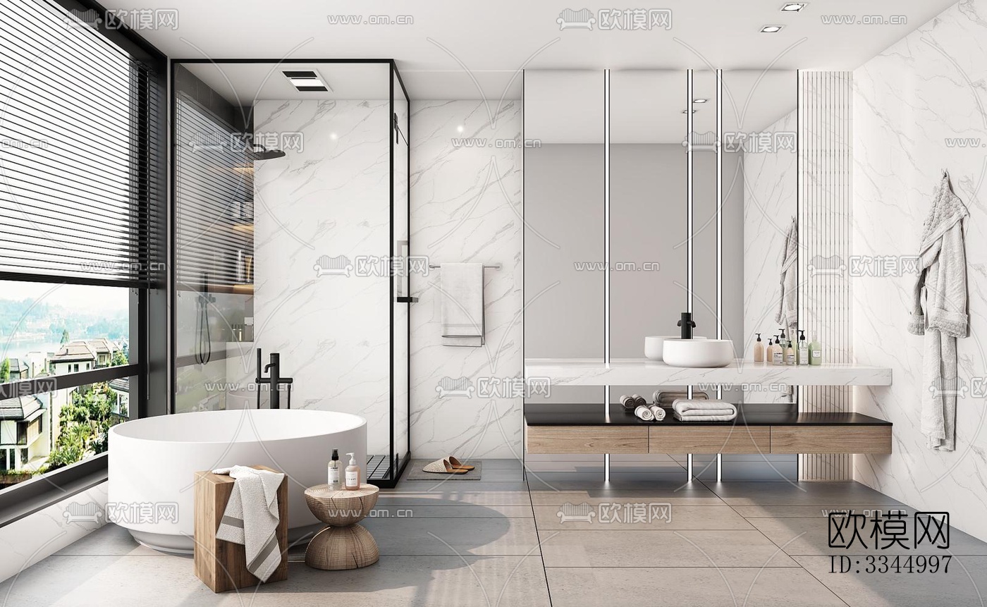 现代卫生间效果图下载（渲染图3）