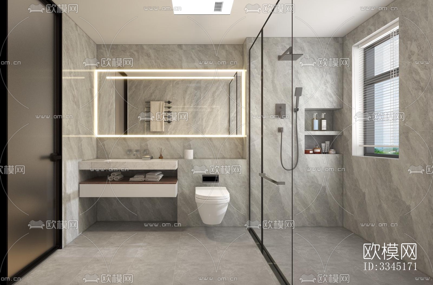 现代卫生间效果图下载（渲染图3）