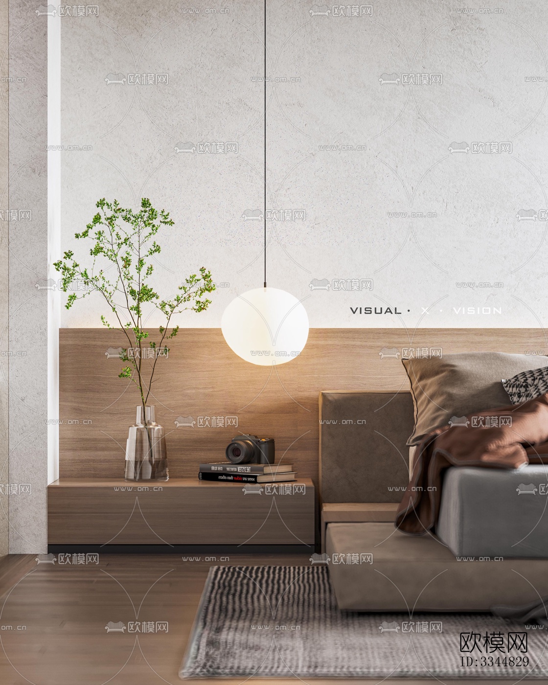 现代卧室效果图下载（渲染图3）