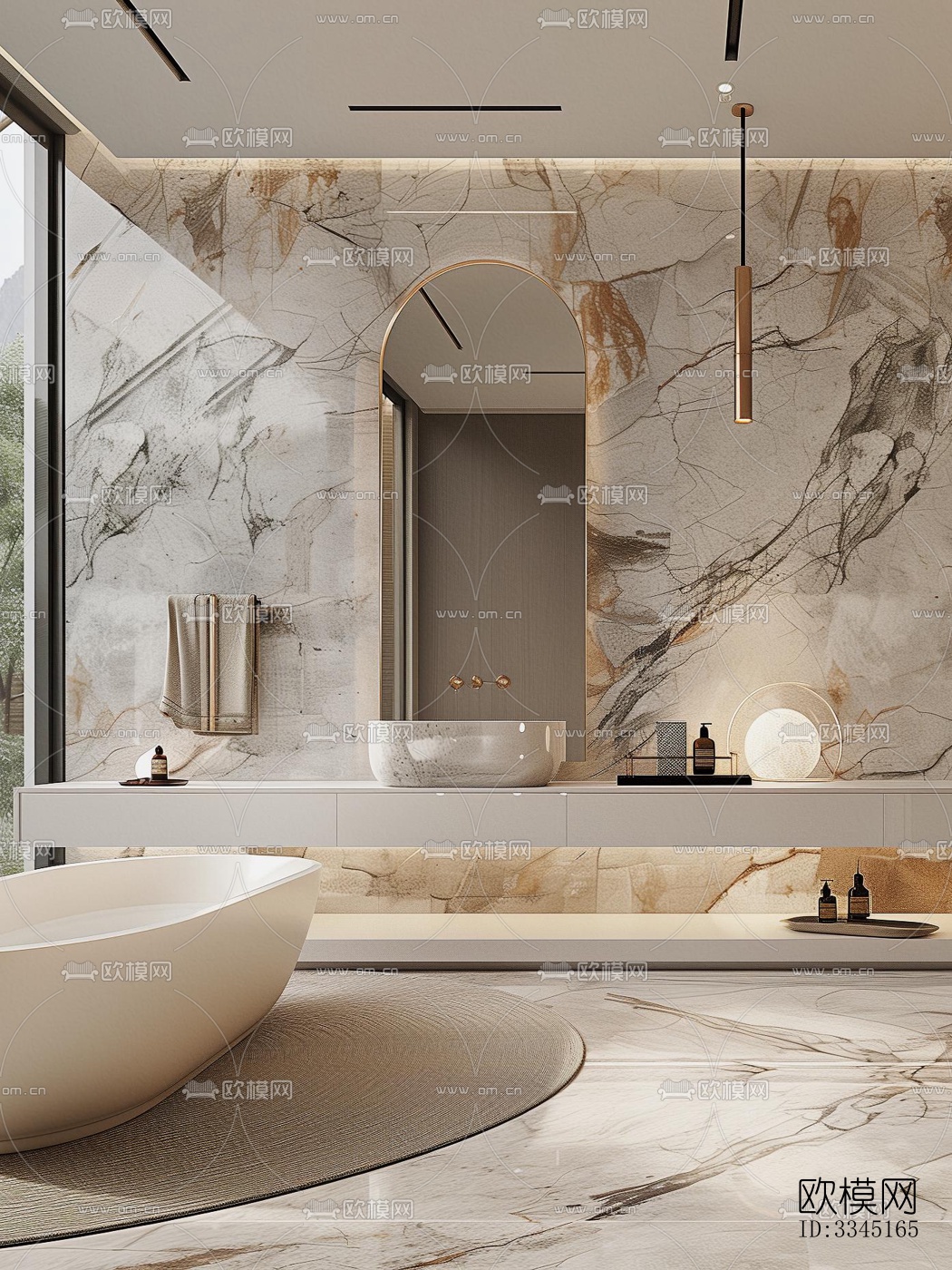 现代卫生间效果图下载（渲染图2）