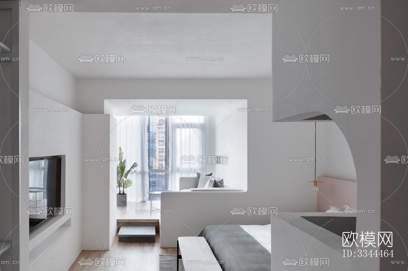 现代卧室效果图下载（渲染图17）