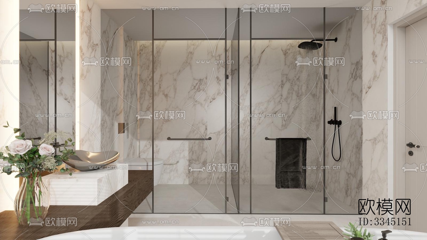 现代卫生间效果图下载（渲染图10）