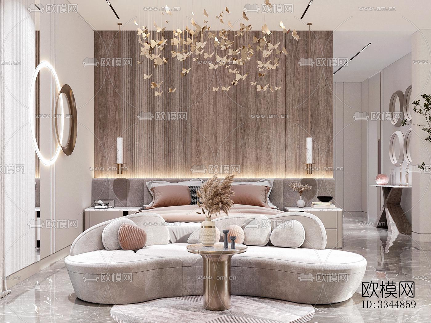 现代卧室效果图下载（渲染图6）