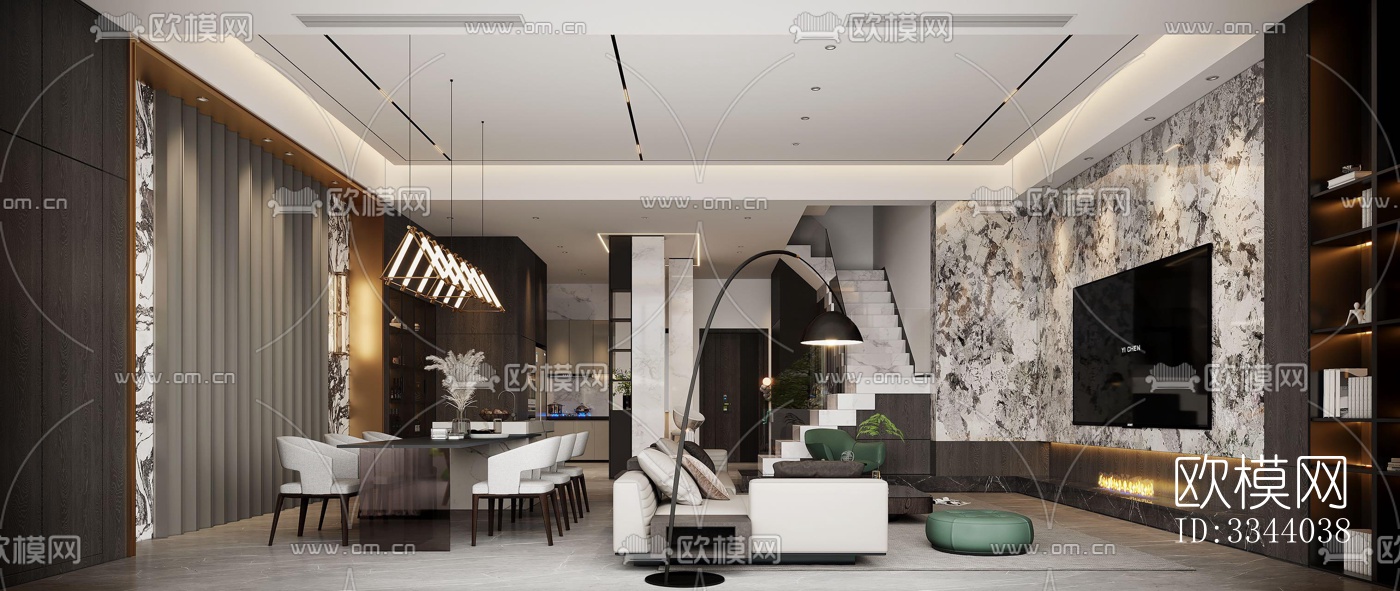 现代别墅效果图下载（渲染图3）