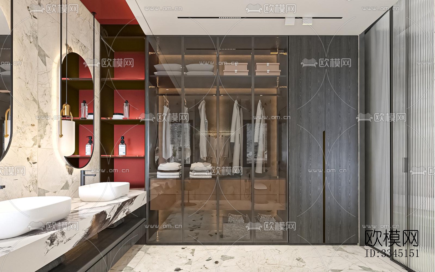 现代卫生间效果图下载（渲染图4）
