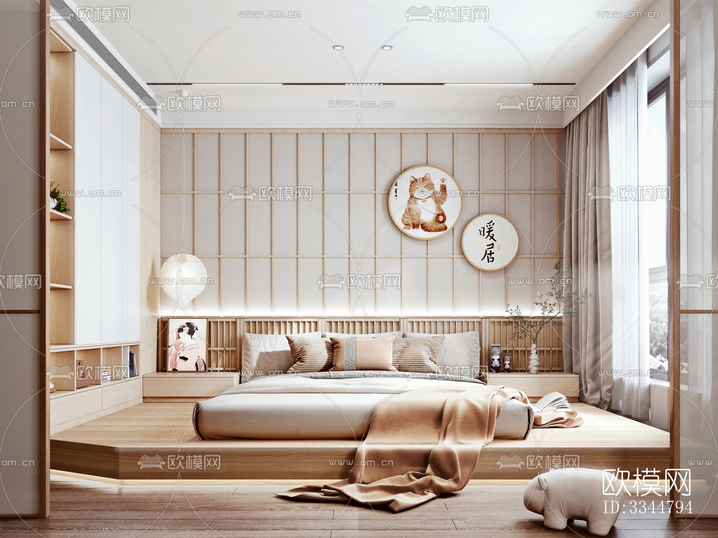 现代卧室效果图下载（渲染图10）