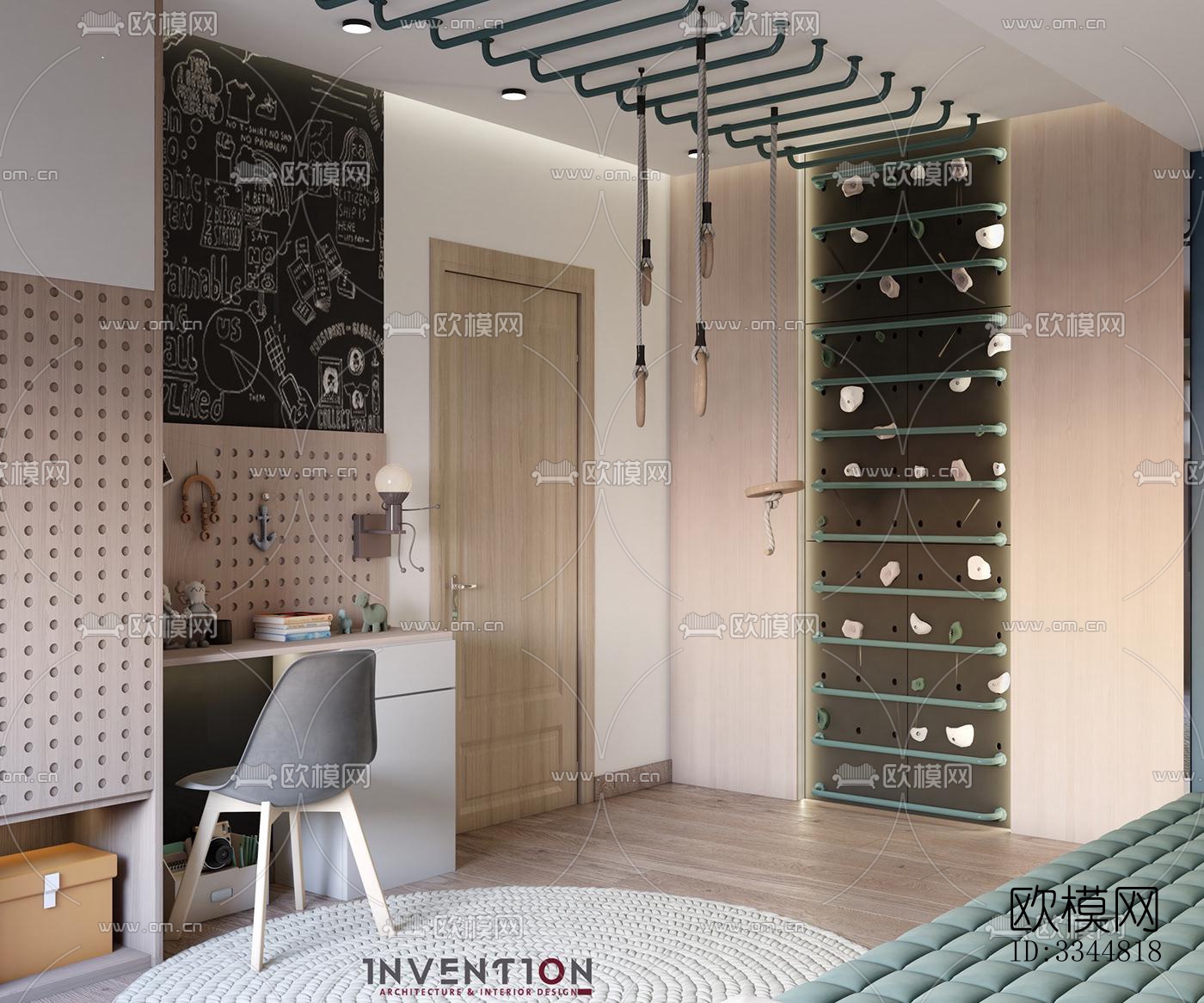 现代卧室效果图下载（渲染图4）