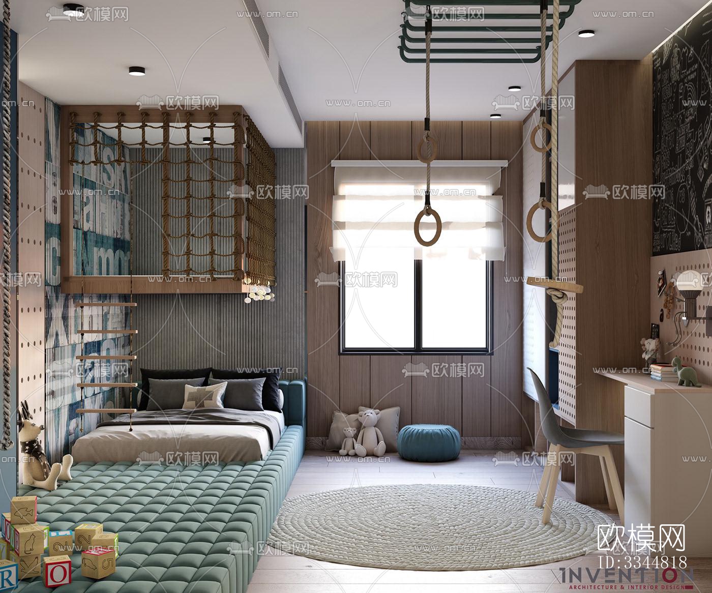 现代卧室效果图下载（渲染图1）