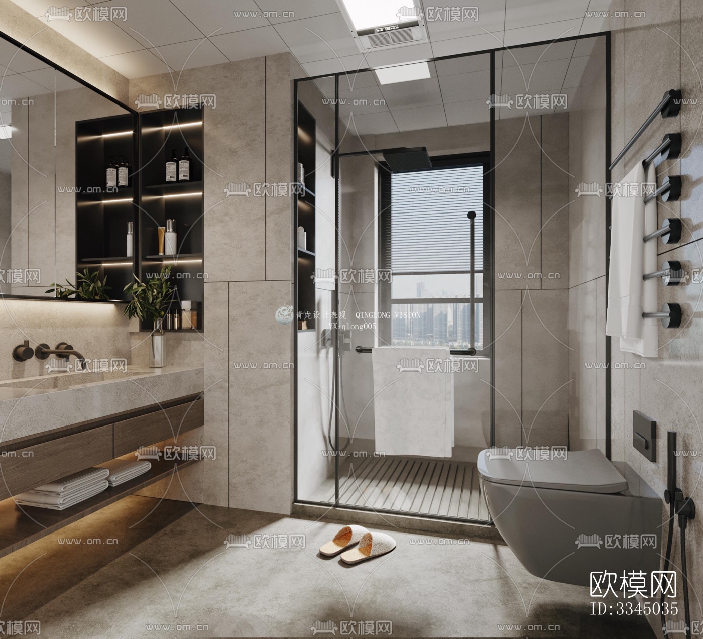 现代卫生间效果图下载（渲染图9）